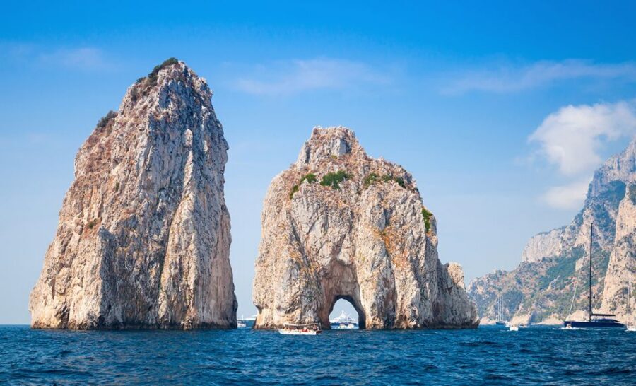 From Amalfi: Day Trip to Capri Private Boat Tour with Drinks - Capri grotto run: Blue, Green, and White with built-in swim time