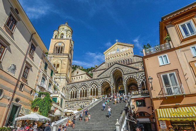 From Salerno: Small Group Amalfi Coast boat tour with stops in Positano & Amalfi - Positano stop at Spiaggia Marina Grande: walk the pearl, fast