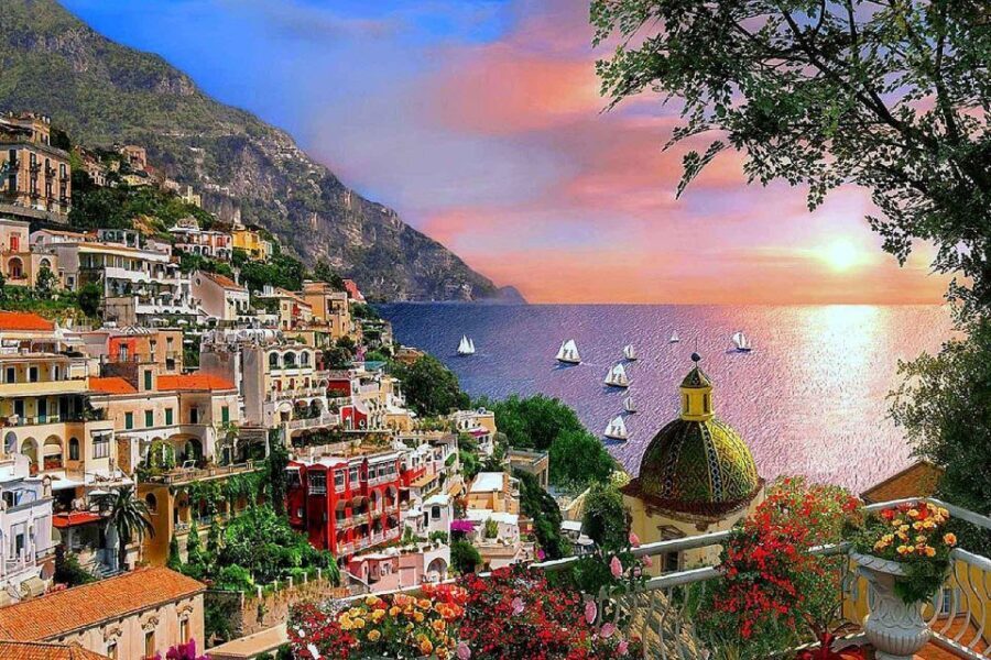 Positano, Amalfi and Ravello Sharing Tour from Sorrento - Positano: the vertical town, Santa Maria Assunta, and how to use your hour